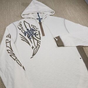 Crazy Shirts Hawaii Hoodie Men Large Slub Cotton 1/4 Zip Tribal Pullover